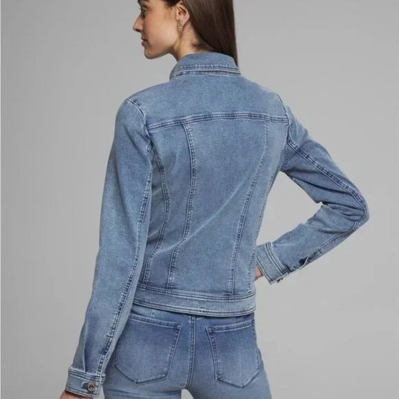 NWT White House Black Market Slim Trucker Denim Jacket Sorelle Original #A1711 - Picture 6 of 12